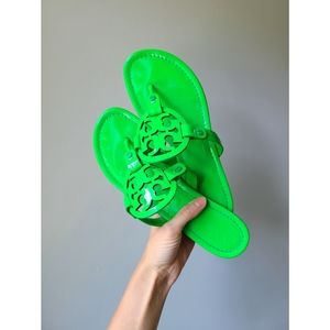 Tory Burch Miller Sandql Flourescent Neon Green 9